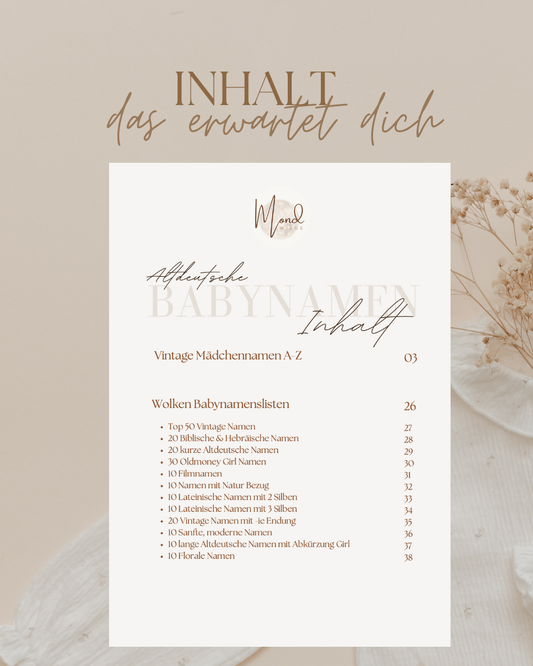 Altdeutsche Mädchennamen ☁️